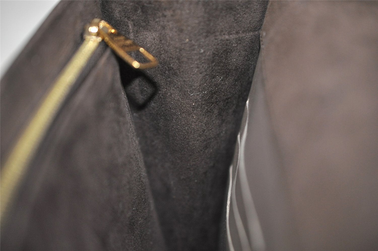 Auth Louis Vuitton Pochette Louise GM Chain Shoulder Bag Leather Brown LV 8214I