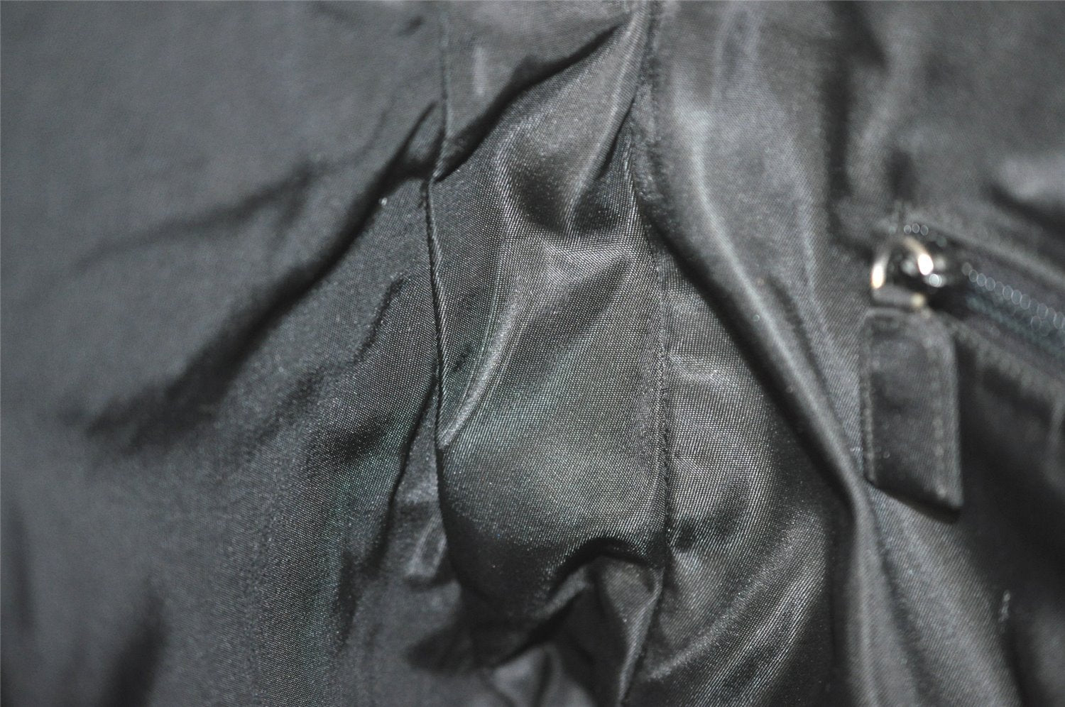 Authentic PRADA Nylon Tessuto Plastic Chain Shoulder Hand Bag Purse Black 8214J