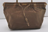 Authentic PRADA NYLON JACQUARD Saffiano Leather 2Way Tote Bag BN1755 Khaki 8218I