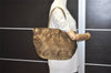 Authentic PRADA NYLON JACQUARD Saffiano Leather 2Way Tote Bag BN1755 Khaki 8218I