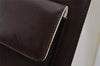 Authentic Salvatore Ferragamo Gancini Enamel Shoulder Tote Bag Brown Junk 8218J