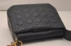 Authentic Christian Dior Cannage Leather Shoulder Bag Purse Navy CD 8219J