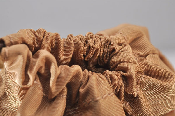 Authentic GUCCI Sherry Line Drawstring Pouch Purse GG Canvas Leather Brown 8221I