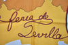 Authentic HERMES Carre 90 Scarf "Ferea de Levlla" Silk Orange 8221J