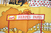 Authentic HERMES Carre 90 Scarf "Ferea de Levlla" Silk Orange 8221J