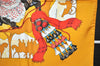 Authentic HERMES Carre 90 Scarf "Ferea de Levlla" Silk Orange 8221J