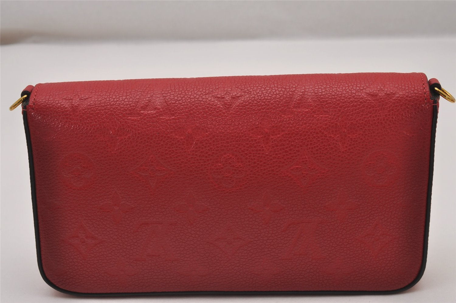Auth Louis Vuitton Monogram Empreinte Pochette Felice Shoulder Bag Red LV 8222I