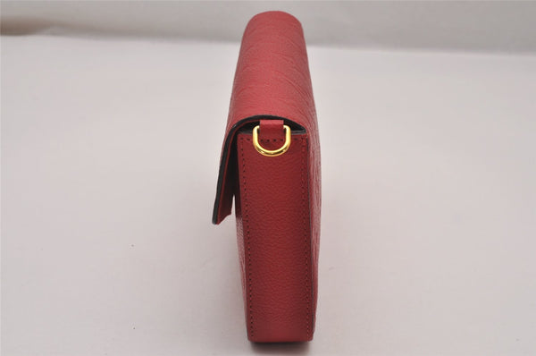 Auth Louis Vuitton Monogram Empreinte Pochette Felice Shoulder Bag Red LV 8222I