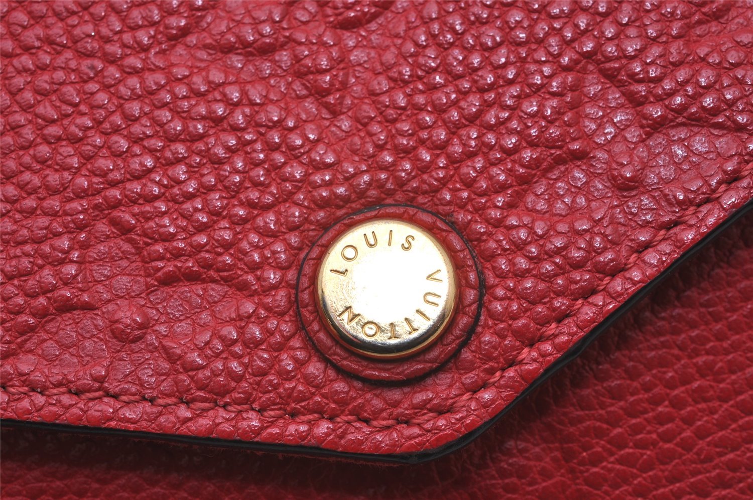 Auth Louis Vuitton Monogram Empreinte Pochette Felice Shoulder Bag Red LV 8222I