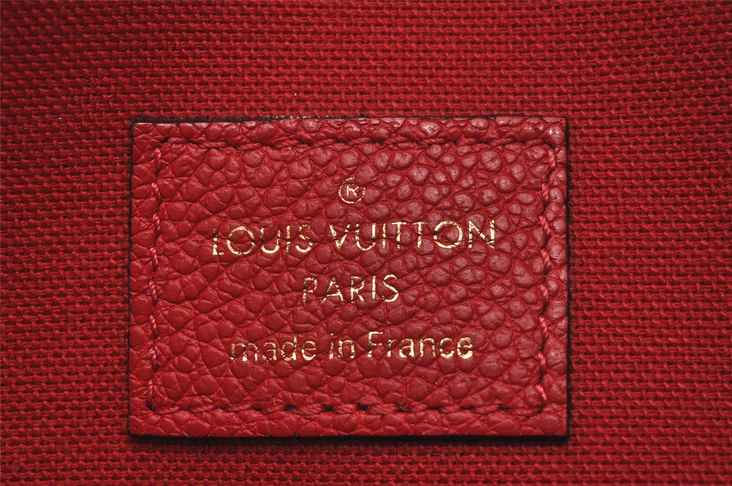 Auth Louis Vuitton Monogram Empreinte Pochette Felice Shoulder Bag Red LV 8222I