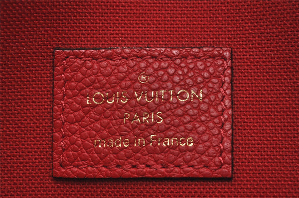 Auth Louis Vuitton Monogram Empreinte Pochette Felice Shoulder Bag Red LV 8222I