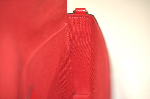 Auth Louis Vuitton Monogram Empreinte Pochette Felice Shoulder Bag Red LV 8222I