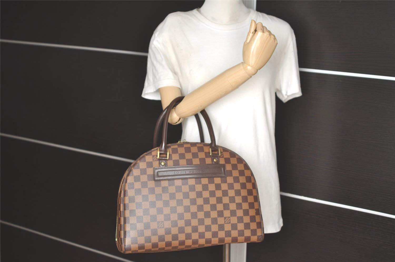 Authentic Louis Vuitton Damier Nolita Hand Boston Bag N41455 LV 8223I