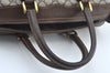 Authentic GUCCI Web Sherry Line Hand Boston Bag GG PVC Leather Brown Junk 8224H
