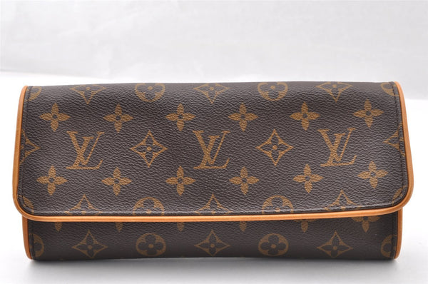 Authentic Louis Vuitton Monogram Pochette Twin GM Shoulder Bag M51852 LV 8224I