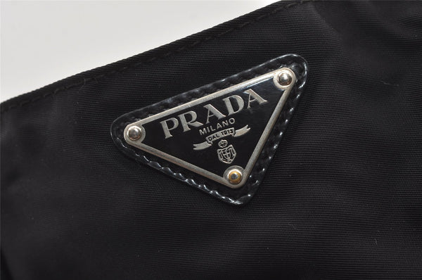 Authentic PRADA Vintage Nylon Tessuto Leather Shoulder Hand Bag Black 8224J