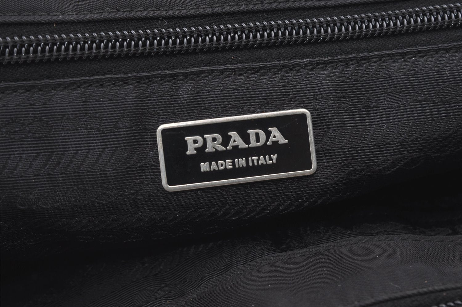 Authentic PRADA Vintage Nylon Tessuto Leather Shoulder Hand Bag Black 8224J