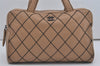 Authentic CHANEL Wild Stitch Vintage Calf Skin Hand Tote Bag Beige CC 8226I