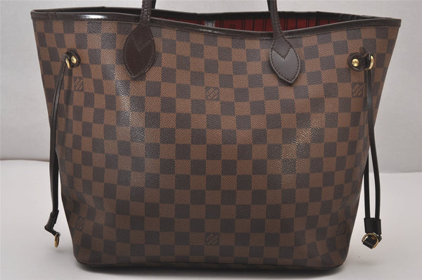 Authentic Louis Vuitton Damier Neverfull MM Shoulder Tote Bag N51105 LV 8228I