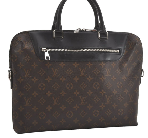 Authentic Louis Vuitton Monogram Macassar Porte Documents Jules Briefcase 8229I