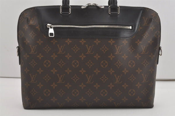 Authentic Louis Vuitton Monogram Macassar Porte Documents Jules Briefcase 8229I