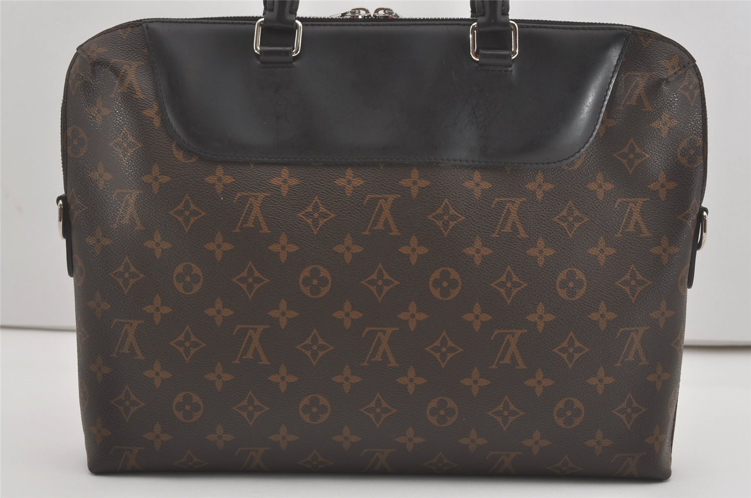 Authentic Louis Vuitton Monogram Macassar Porte Documents Jules Briefcase 8229I