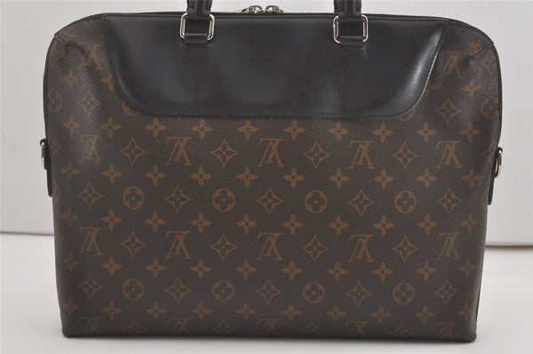 Authentic Louis Vuitton Monogram Macassar Porte Documents Jules Briefcase 8229I