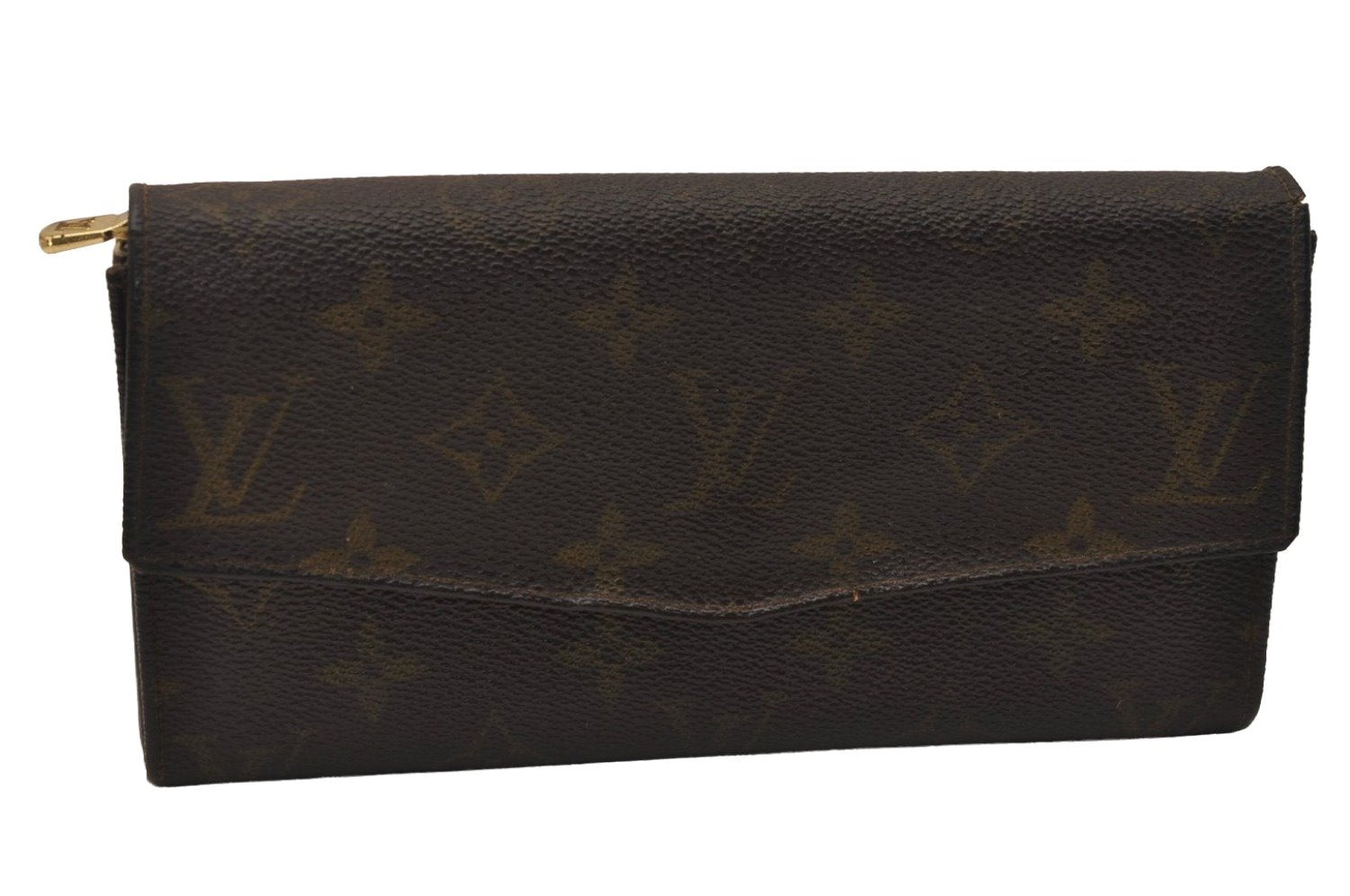 Auth Louis Vuitton Monogram Pochette Porte Monnaie Credit Wallet Old Model 8229J