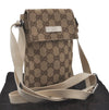 Authentic GUCCI Shoulder Cross Body Bag GG Canvas Leather 145865 Brown 8231I