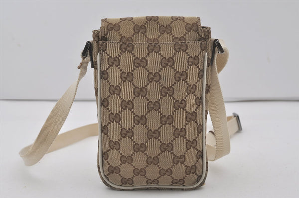 Authentic GUCCI Shoulder Cross Body Bag GG Canvas Leather 145865 Brown 8231I