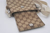 Authentic GUCCI Shoulder Cross Body Bag GG Canvas Leather 145865 Brown 8231I