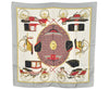 Authentic HERMES Carre 90 Scarf "LES VOITURES A TRANSFORMATION" Silk Gray 8231J