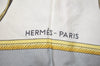 Authentic HERMES Carre 90 Scarf "LES VOITURES A TRANSFORMATION" Silk Gray 8231J