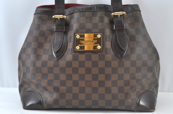 Authentic Louis Vuitton Damier Hampstead MM Shoulder Tote Bag N51204 LV 8233J