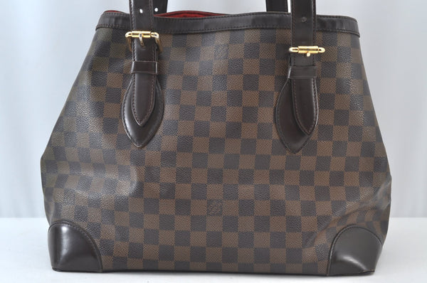 Authentic Louis Vuitton Damier Hampstead MM Shoulder Tote Bag N51204 LV 8233J