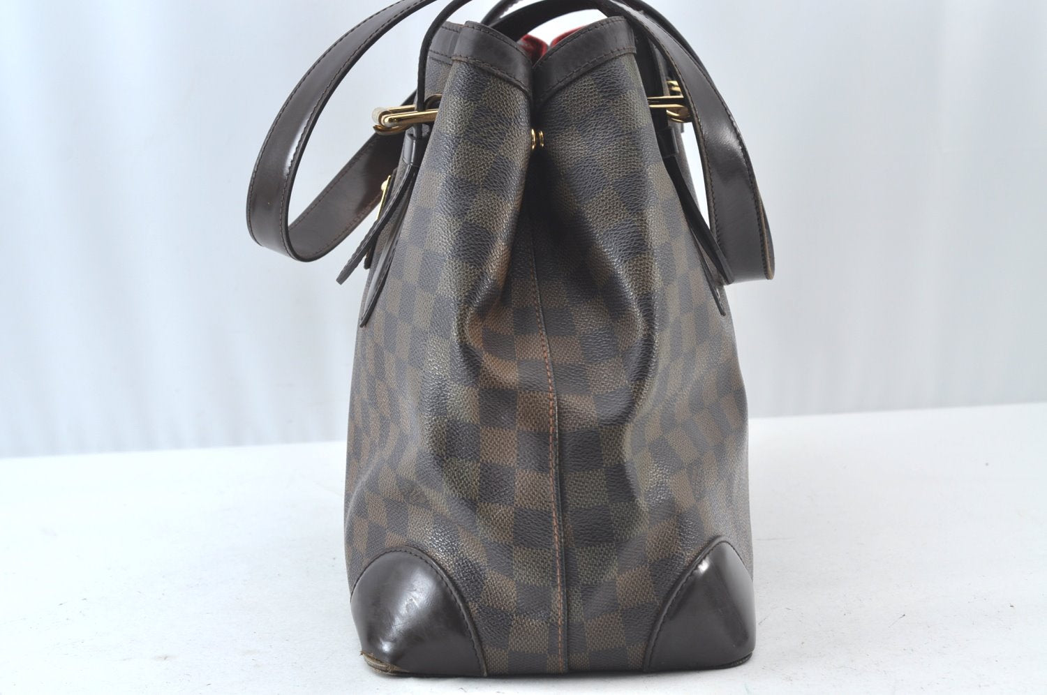 Authentic Louis Vuitton Damier Hampstead MM Shoulder Tote Bag N51204 LV 8233J