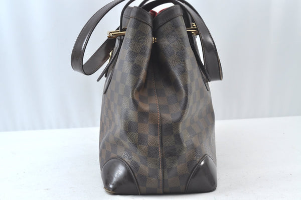 Authentic Louis Vuitton Damier Hampstead MM Shoulder Tote Bag N51204 LV 8233J
