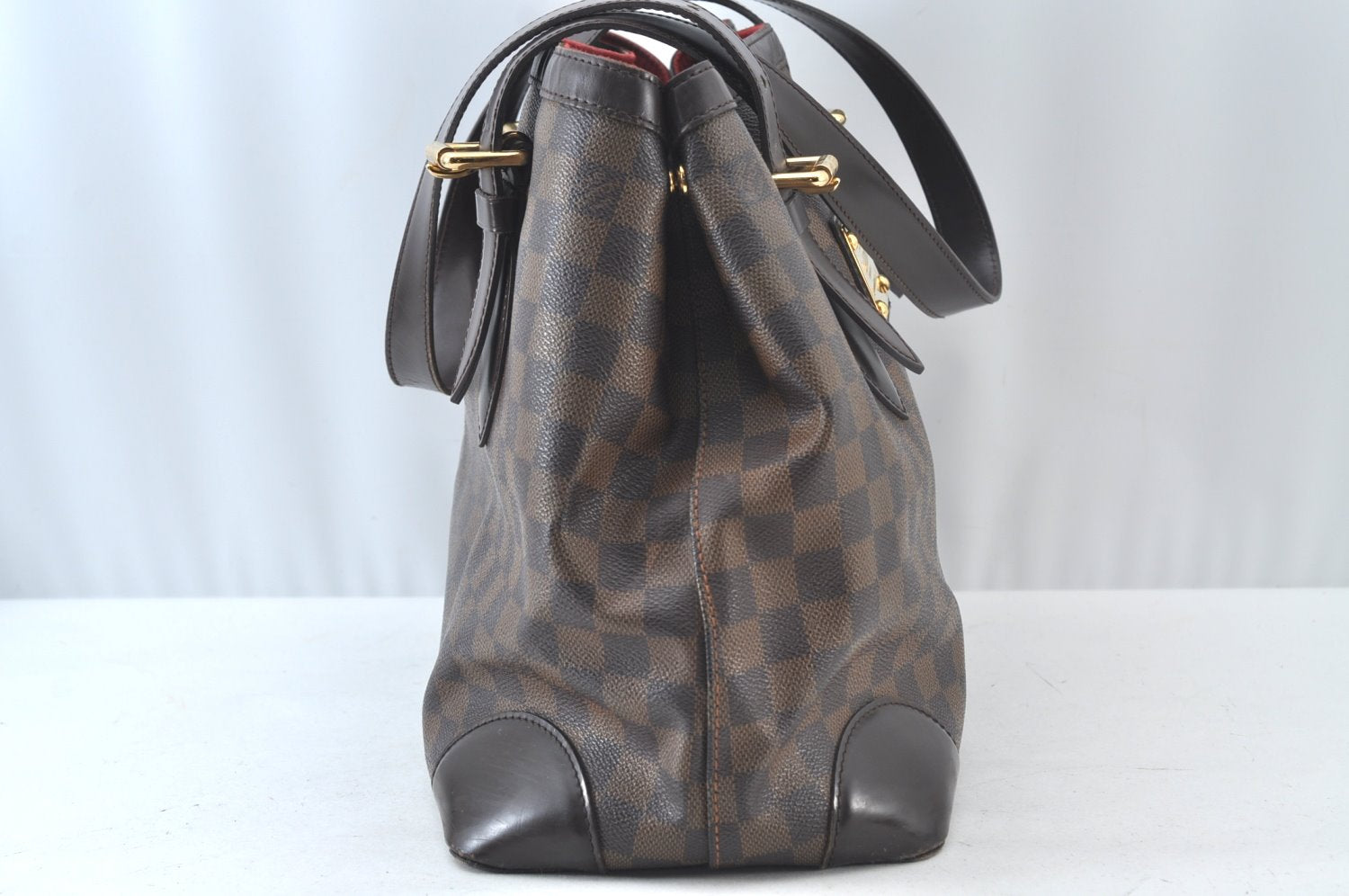 Authentic Louis Vuitton Damier Hampstead MM Shoulder Tote Bag N51204 LV 8233J