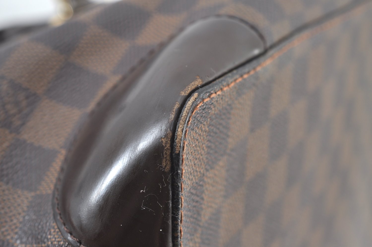 Authentic Louis Vuitton Damier Hampstead MM Shoulder Tote Bag N51204 LV 8233J