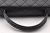 Authentic CHANEL Caviar Skin Matelasse Turnlock Hand Bag Purse Black 8235I