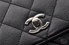 Authentic CHANEL Caviar Skin Matelasse Turnlock Hand Bag Purse Black 8235I