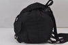 Authentic PRADA Vintage Nylon Tessuto Leather Drawstring Backpack Black 8235J