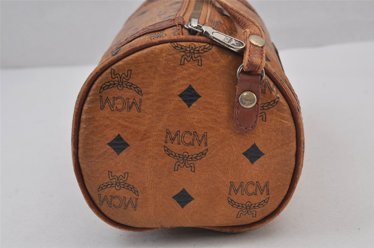 Authentic MCM Visetos Leather Vintage Shoulder Cross Bag Purse Brown Junk 8239J