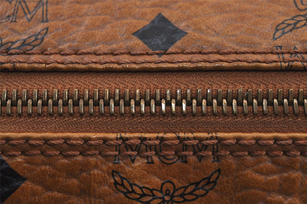 Authentic MCM Visetos Leather Vintage Shoulder Cross Bag Purse Brown Junk 8239J
