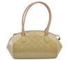 Authentic Louis Vuitton Vernis Sherwood PM Hand Bag Light Yellow M91491 LV 8240J