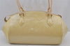 Authentic Louis Vuitton Vernis Sherwood PM Hand Bag Light Yellow M91491 LV 8240J