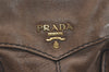 Authentic PRADA Vintage Leather 2Way Shoulder Tote Bag Brown 8244I