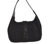 Authentic Salvatore Ferragamo Gancini Suede Shoulder Bag Purse Black SF 8244J