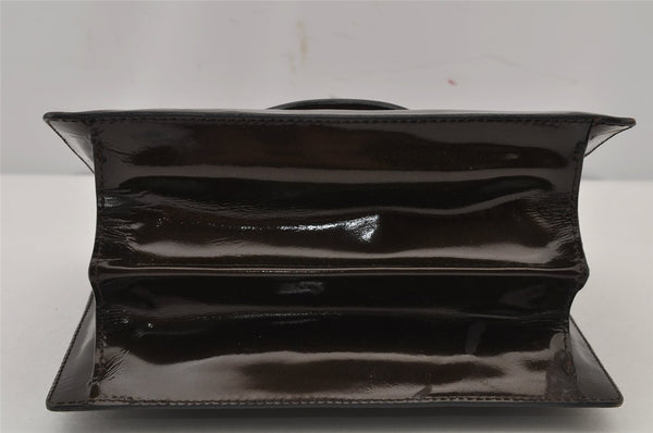 Authentic BOTTEGA VENETA Enamel 2Way Shoulder Hand Bag Purse Brown 8246J