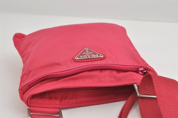 Authentic PRADA VELA Nylon Tessuto Leather Shoulder Cross Bag B7372 Pink 8247I